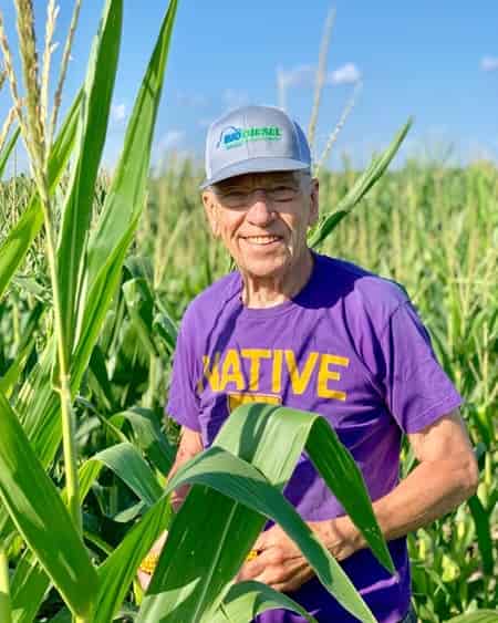 Senior United States Senator, Chuck Grassley in his fields in Iowa